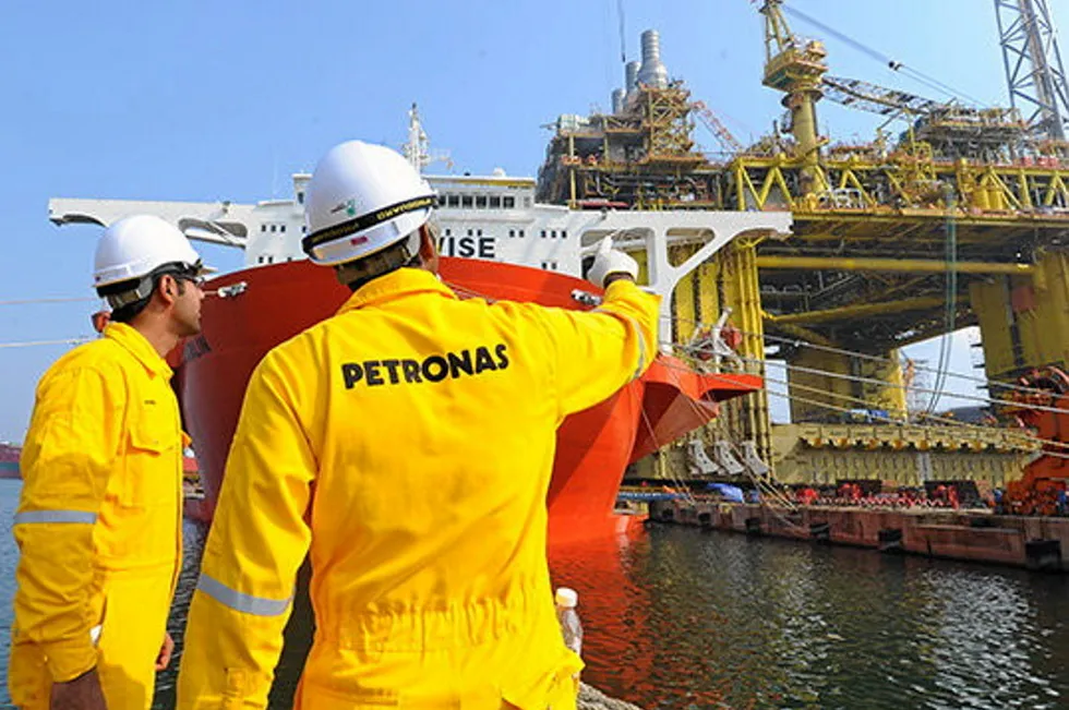 Petronas workers in Malaysia.