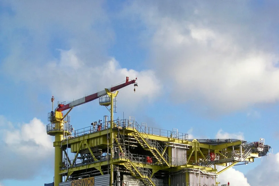 Output boost: the Chiswick platform is located about 120 kilometres off the coast of Norfolk