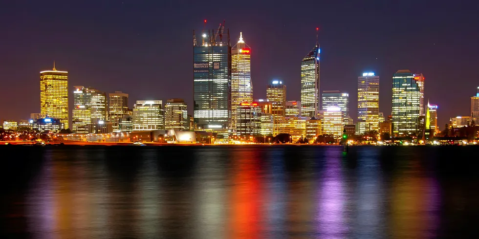 Skyline of Perth - the world's 'third windiest city' - according to Copenhagen Energy chief executive Jasmin Bejdic
