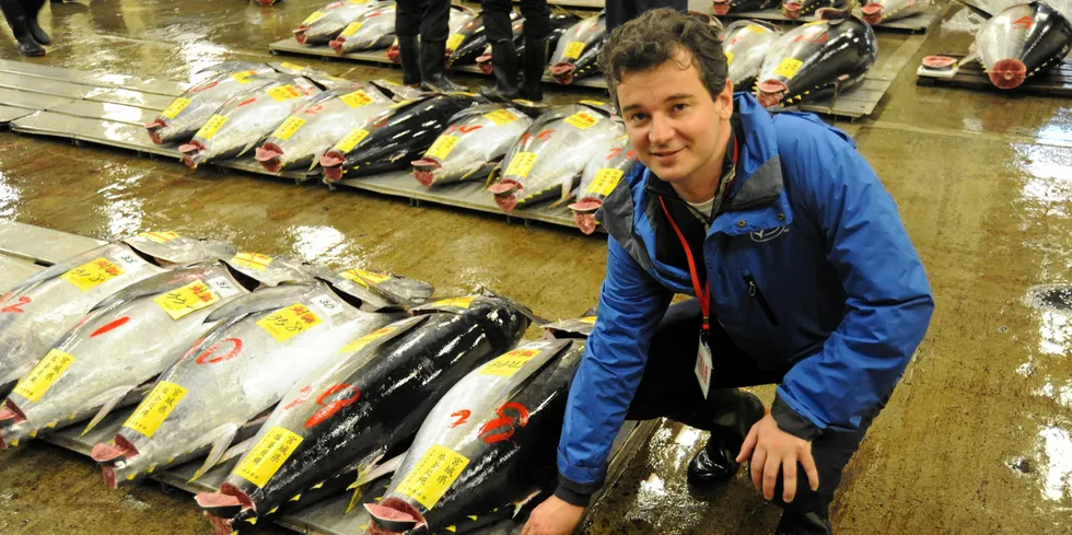 . “I’m convinced that MSC's approach of offering fisheries a carrot rather than a stick is the right approach,” Nicholas Guichoux, here at a bigeye tuna market in Japan in 2016, said.