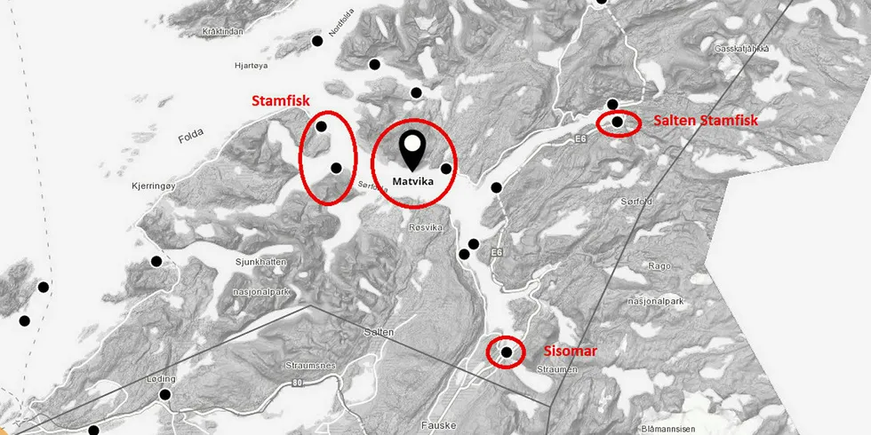 Marine Harvest's site at Matvika in the Sørfold area of Norway.