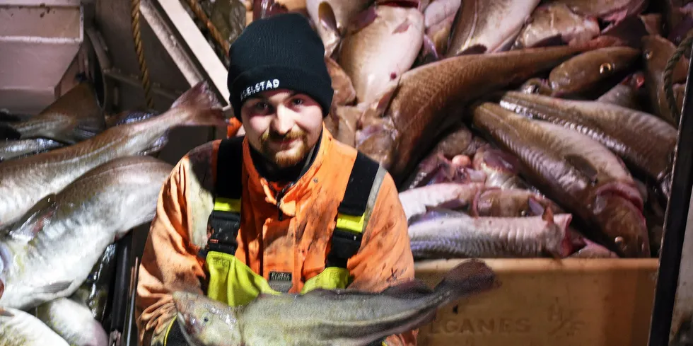 Possible farmed cod taken outside Laukvik in Lofoten by skipper Benn Ole Stensvold. The fish was caught with a net in Easter 2023