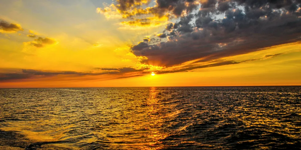 Sunset on the Baltic Sea near Leba.