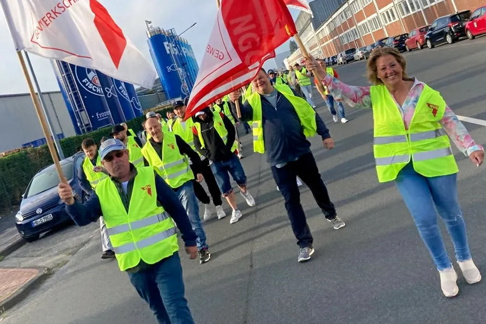 Frosta workers took part in a two-hour "warning strike" at the end of May.