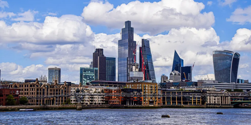 Skyline of London's financial district, the City of London