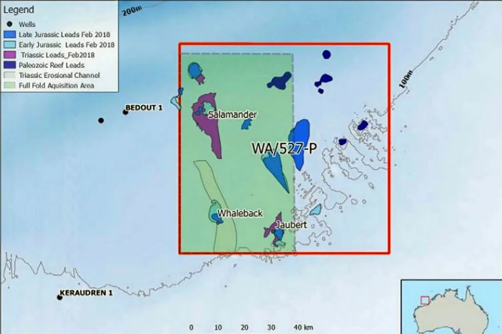 Planned shoot: the environmental planning area for the Sauropod 3D seismic survey
