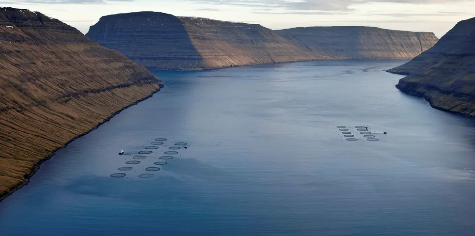 Bakkafrost Group, fish farming site.