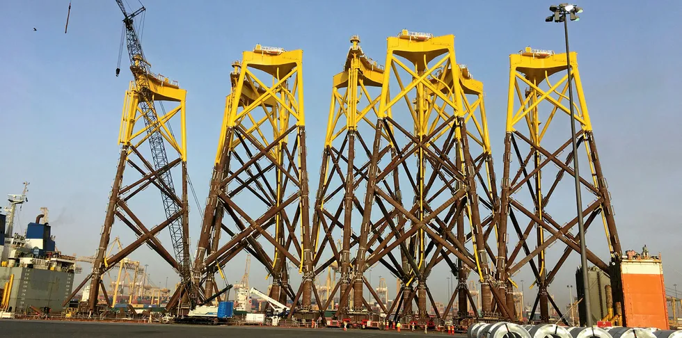 Jackets for UK's EA1 offshore wind farm