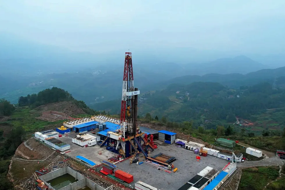Sinopec's Tongnanba gas field in the Sichuan basin, China.