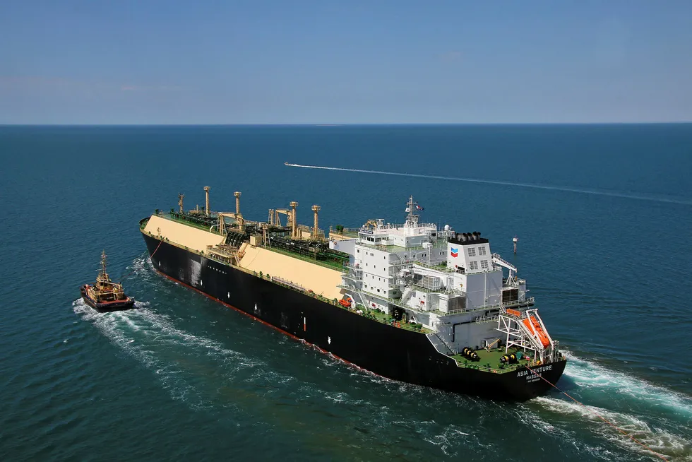 Setting sail: the first LNG cargo leaves the Wheatstone project aboard the Asia Venturer for Japan