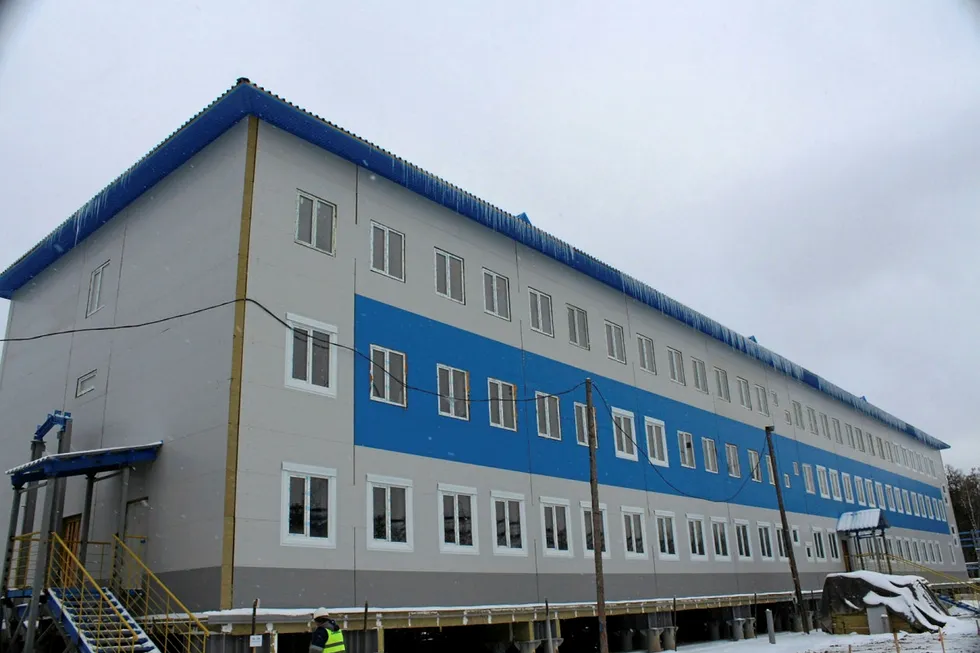 Locked in: a dormitory for builders at the Chayanda gas field in East Siberia in Russia, operated by a subsidiary of Gazprom