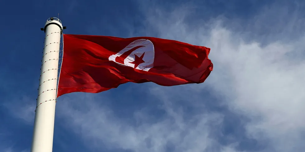 The Tunisian flag.