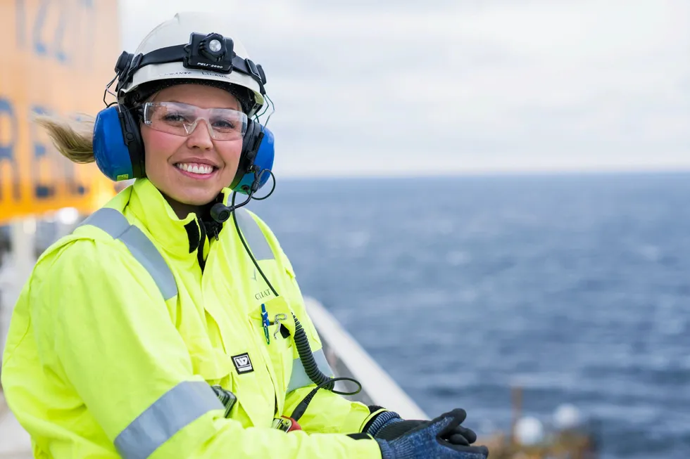 Offshore bound: a worker from Vaar Energi which is set to spud the first well in the fourth quarter this year.