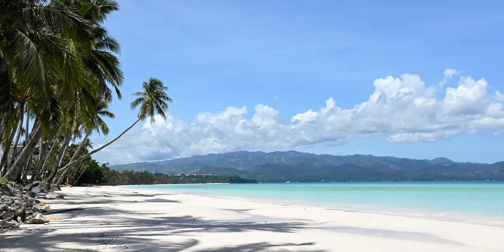 Beach of Boracay Island in central Philippines