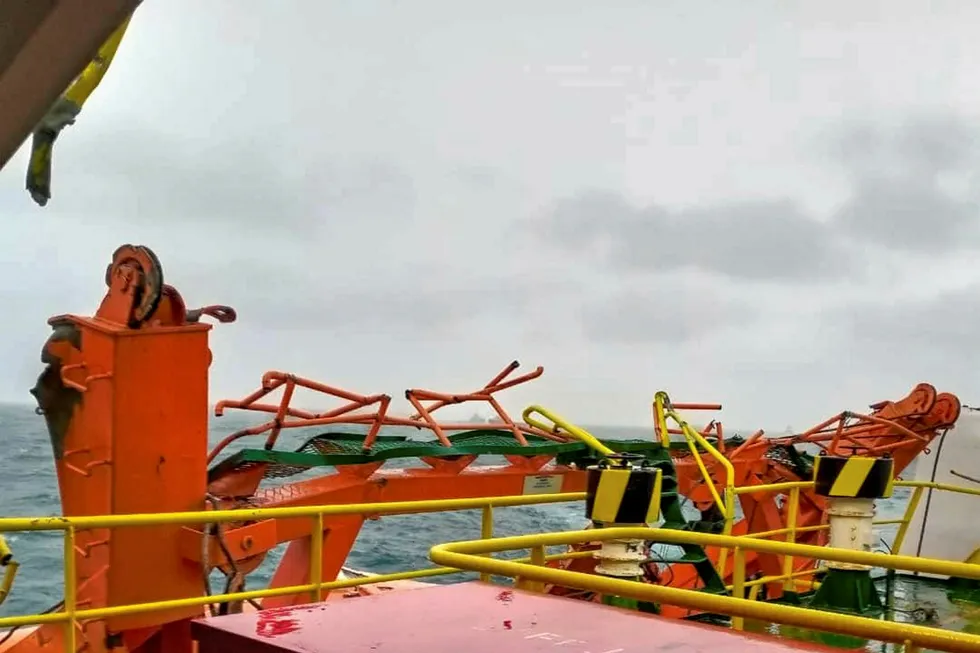 Damage: following the collision at the Baram offshore platform