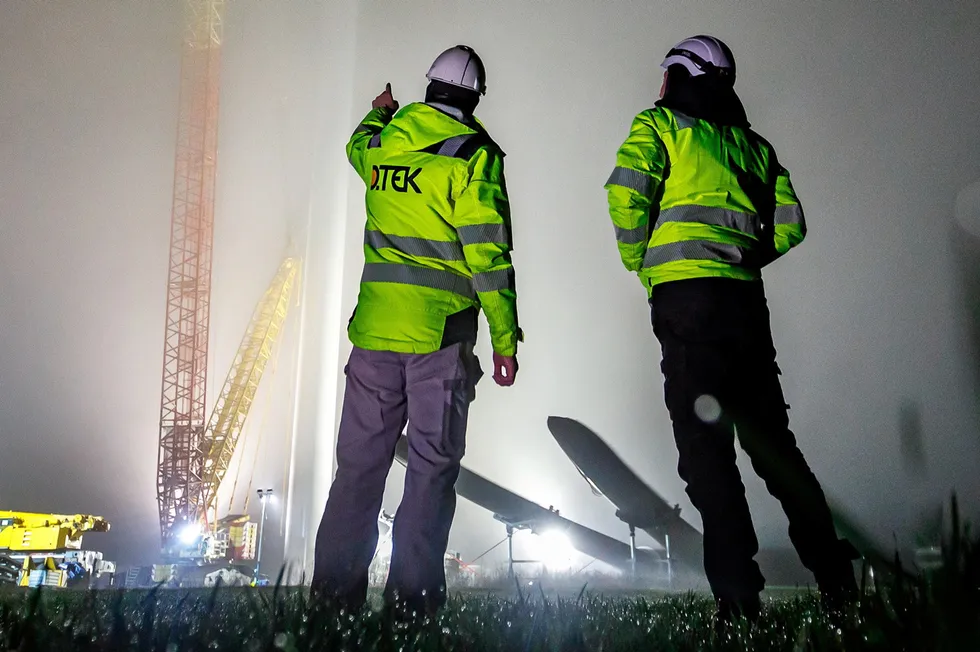 Construction underway at another DTEK wind project near the frontline of Ukraine's war with Russia.