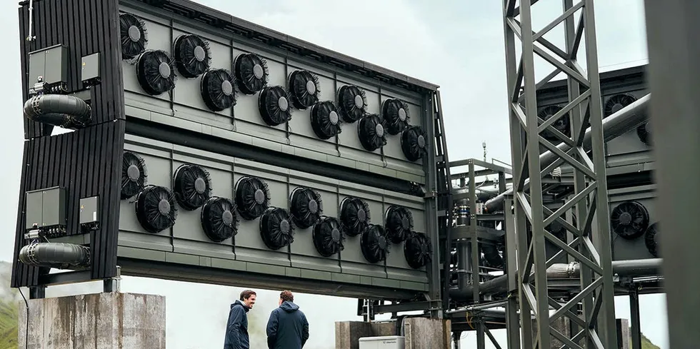A DAC facility in Iceland of tech specialist Climeworks, which is powered by geothermal energy.