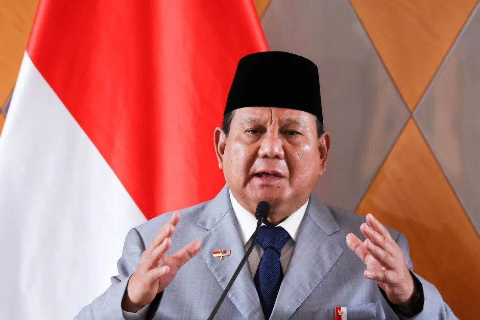 Indonesian President Prabowo Subianto.