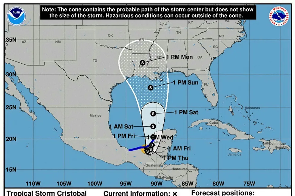 Forecast: Tropical Storm Cristobal