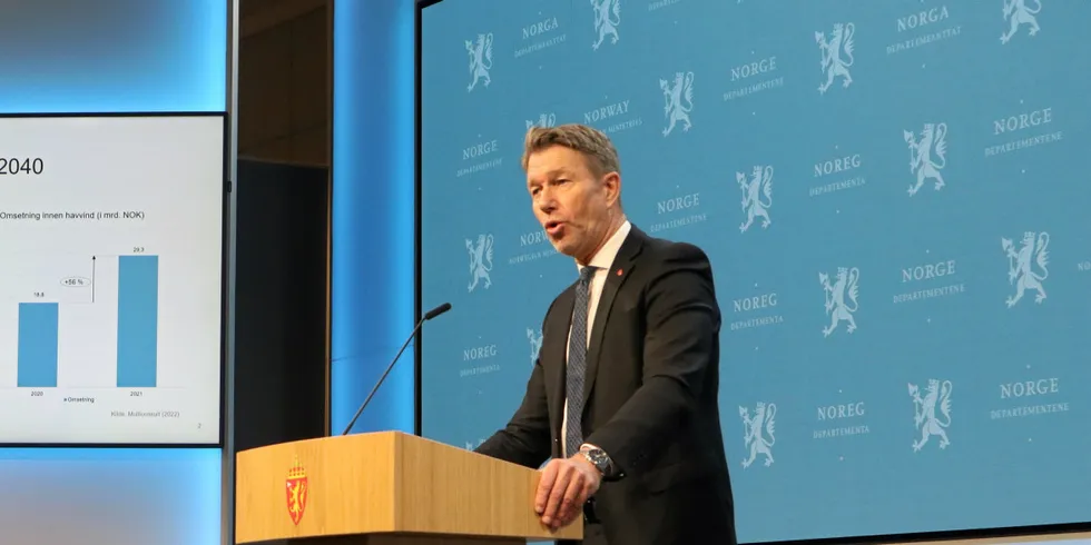 Norway's oil and energy minister Terje Aasland.