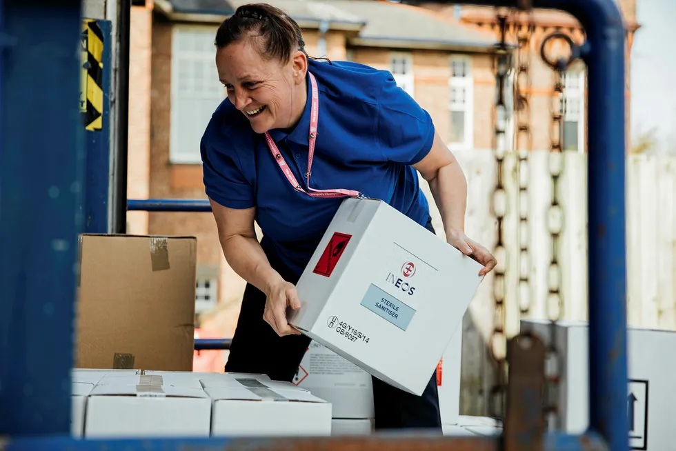 Pitching in: Ineos is delivering hand sanitiser to UK hospitals