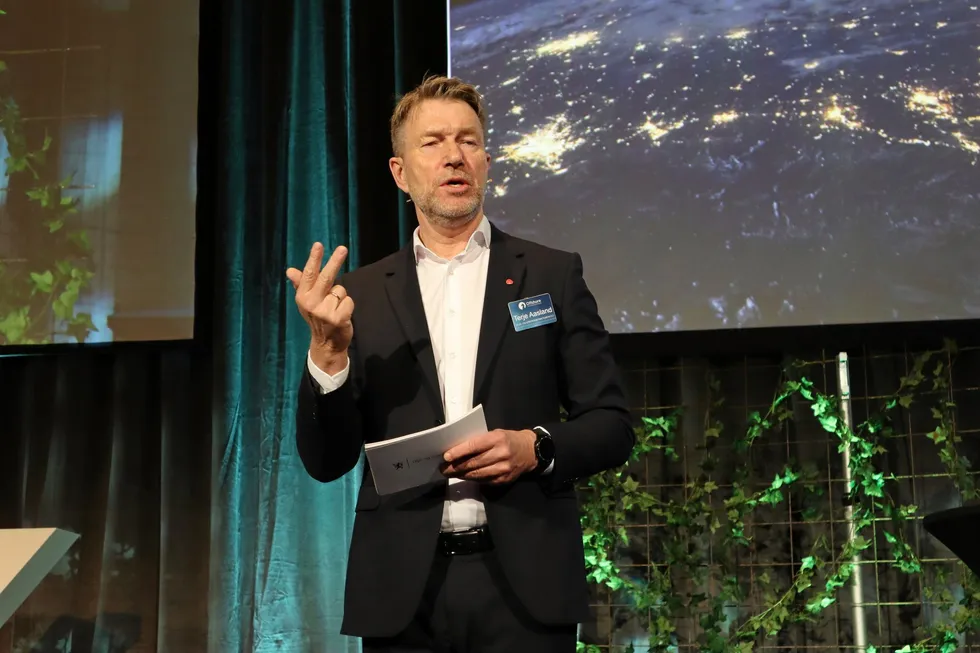 Norwegian petroleum and energy minister Terje Aasland at recent offshore conference.