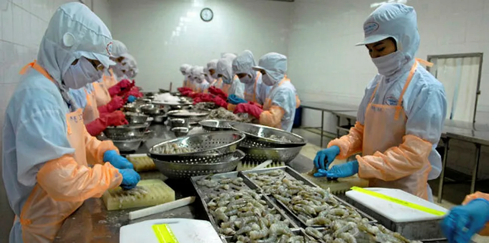 A shrimp processing plant in Vietnam in more optimistic times.