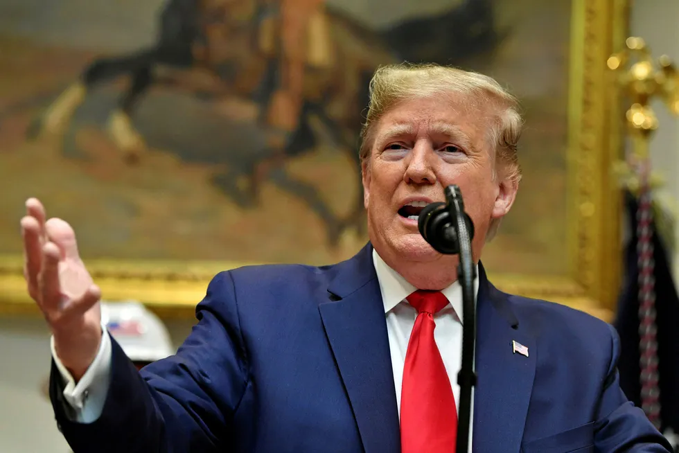 Rollback: US President Donald Trump speaks at the White House last week as the administration announces sweeping changes to NEPA
