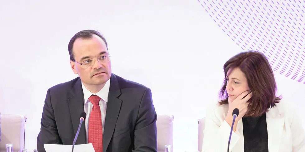 SGRE CEO Markus Tacke, Chairwoman Rosa Garcia.