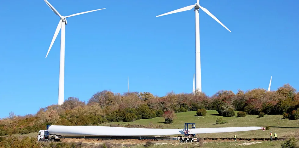 One of the blades for Siemens Gamesa's 5.8MW prototype heads for a test site in Spain