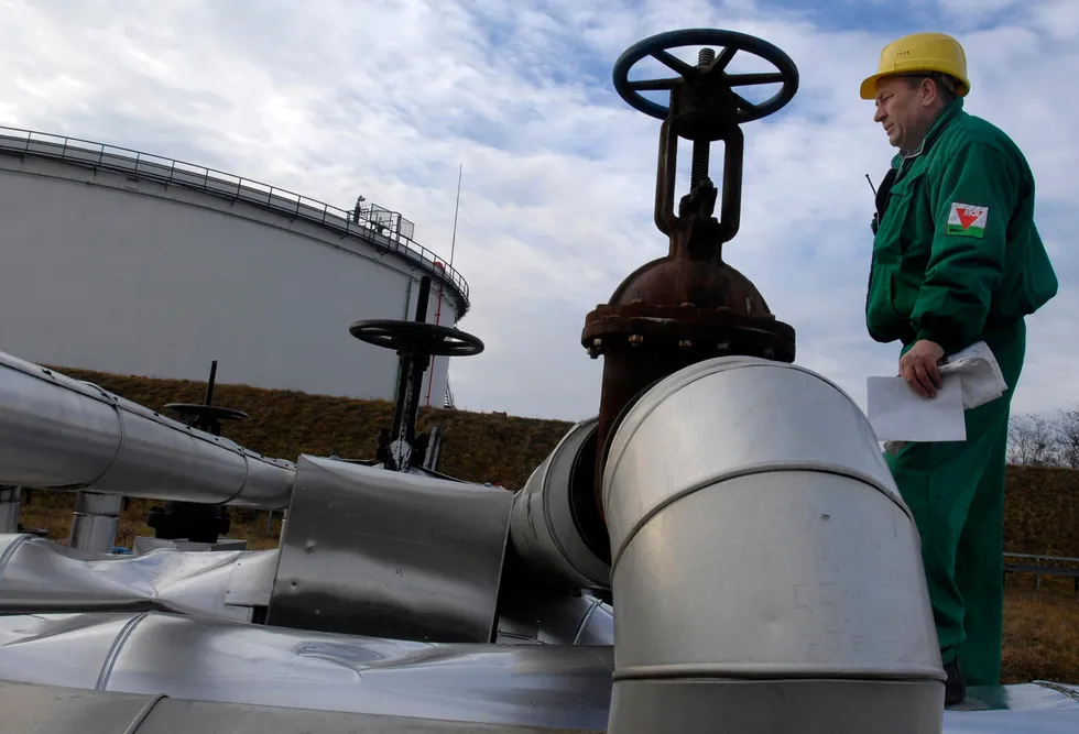 To turn or not to turn: A MOL engineer at Hungary’s largest oil refinery, in Szazhalombata, which receives crude from the Druzhba pipeline.