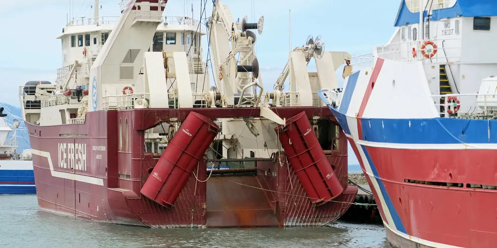 Samherji trawler Vilhelm Thorsteinsson in Iceland.