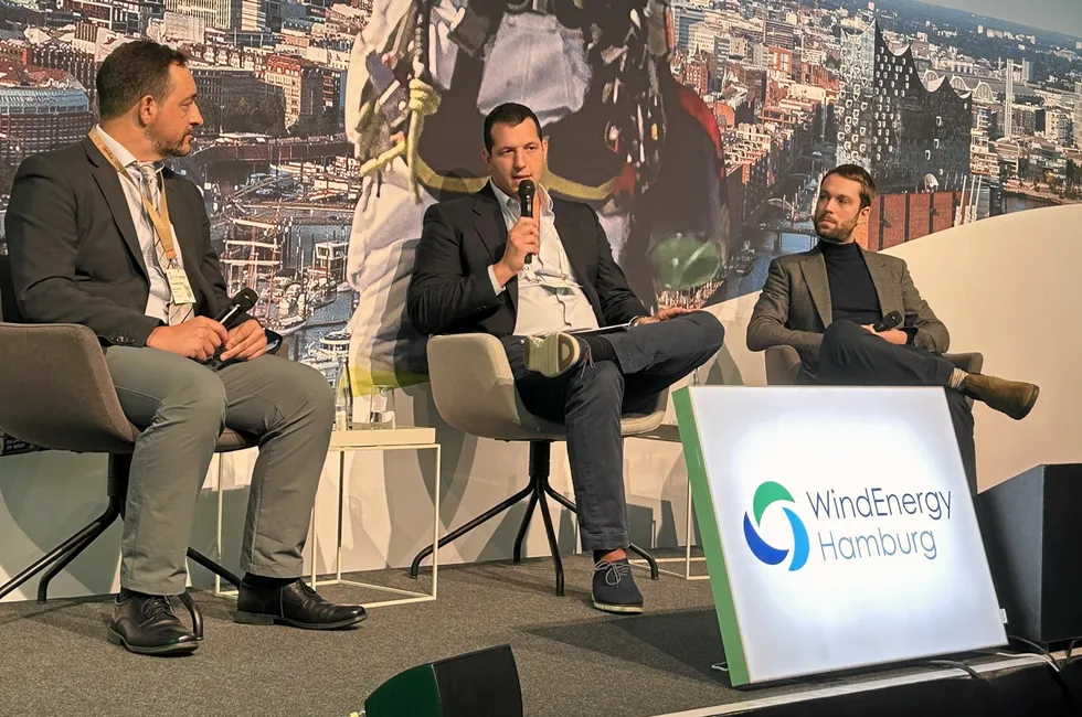 Enrique Frances, Google’s lead for energy strategy in EMEA, speaking at WindEnergy Hamburg.