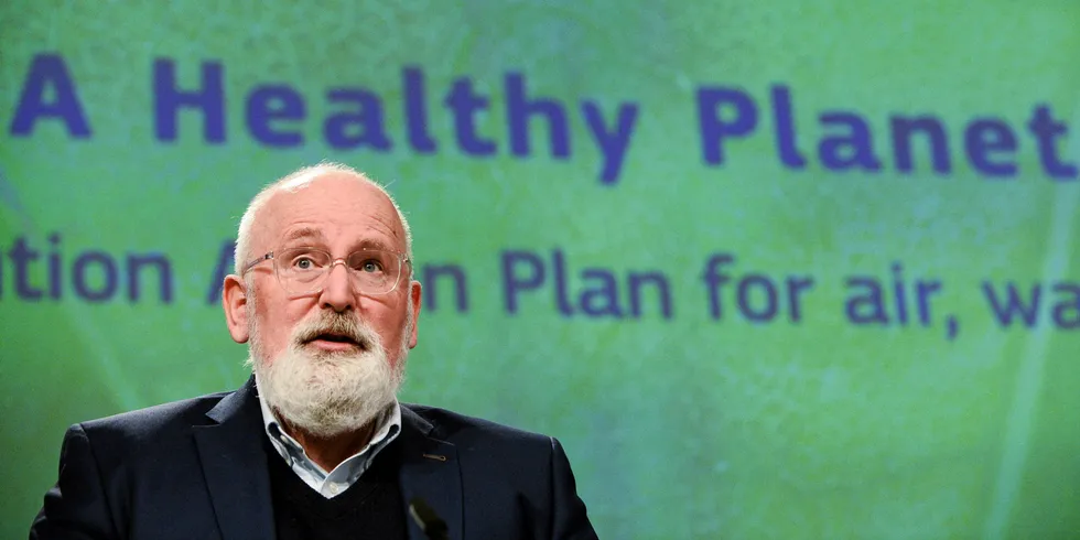 Frans Timmermans, EU vice-president for the European Green Deal, speaking at a European Commission press conference earlier this month.