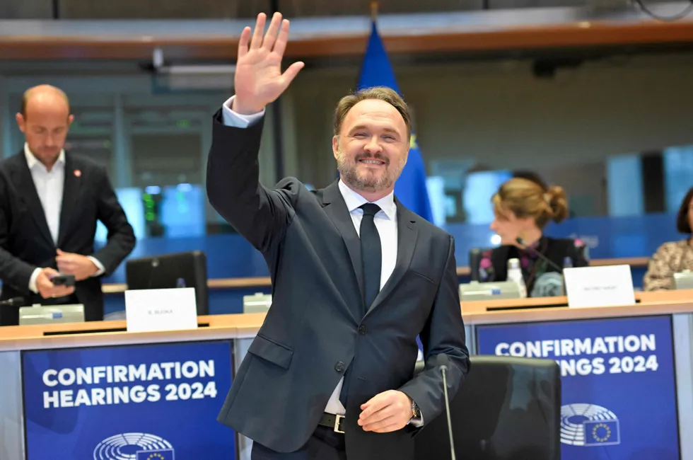 EU Commissioner-designate for Energy & Housing Dan Jorgensen gestures as he arrives for his confirmation hearing at the European Parliament in Brussels on Tuesday.