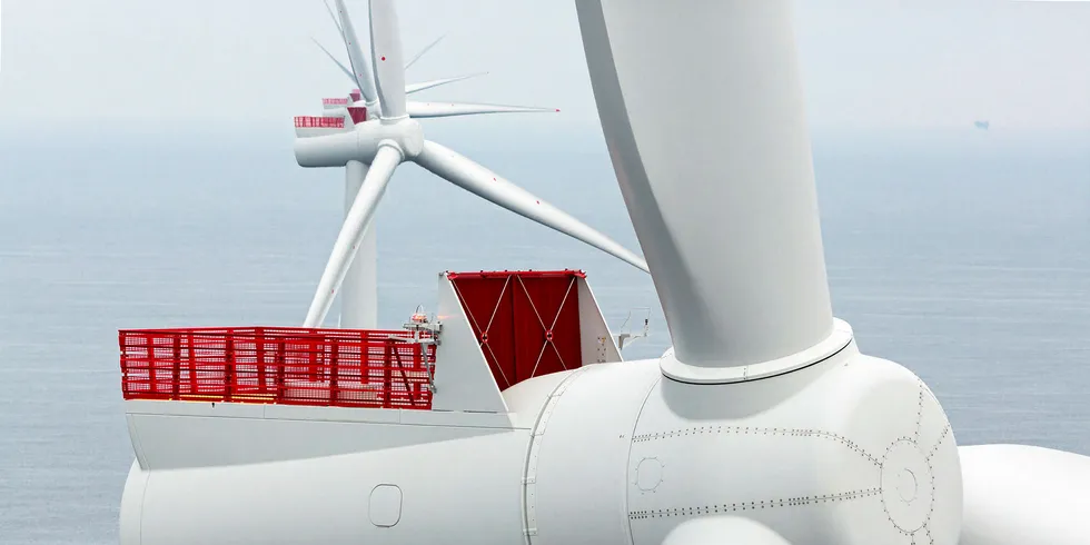 Siemens Gamesa offshore wind turbines.