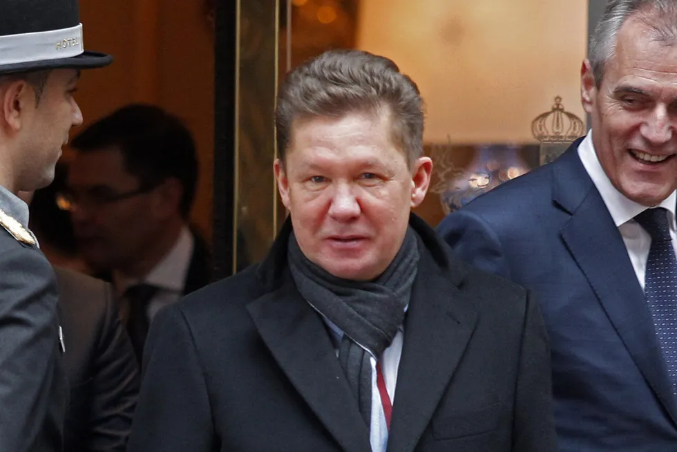 Reality check: Alexei Miller, executive board chairman of Gazprom, announced its annual spare production capacity was about 100 billion cubic metres of gas in January
