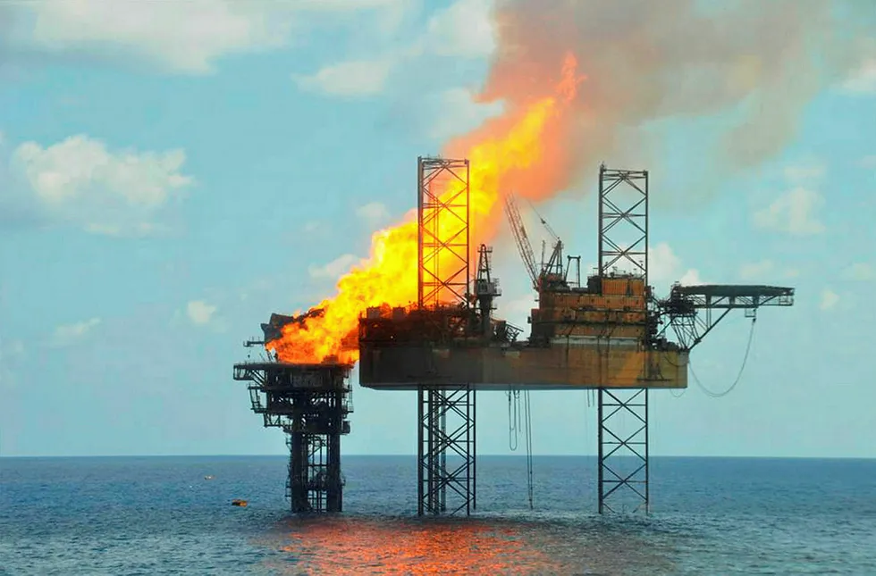 Ablaze: the Montara wellhead platform