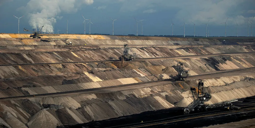 open pit lignite mine operated by RWE AG in Hambach