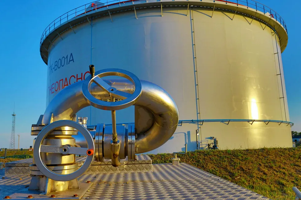 Scrutiny: an oil storage reservoir along the route of an export pipeline from Kazakhstan that is operated by Caspian Pipeline Consortium