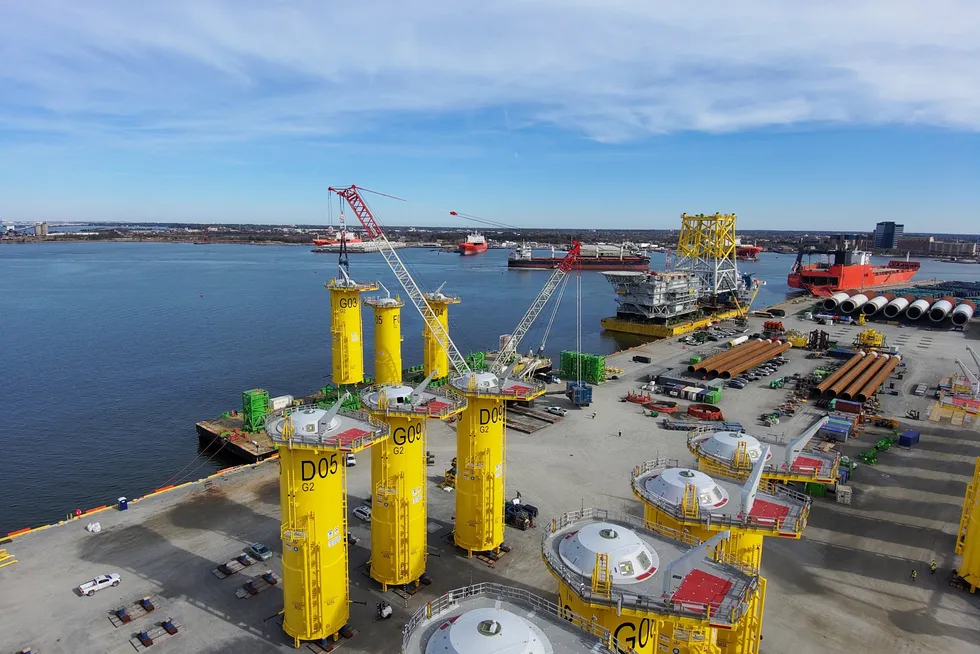 CVOW components being loaded at the Portsmouth Marine Terminal