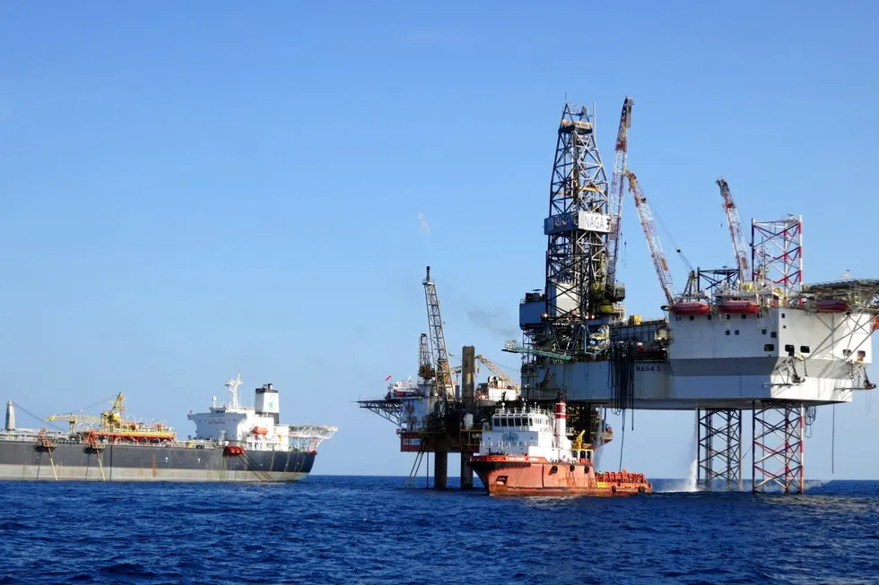 In the fleet: Velesto Energy’s jack-up Naga 3 (Dragon 3).