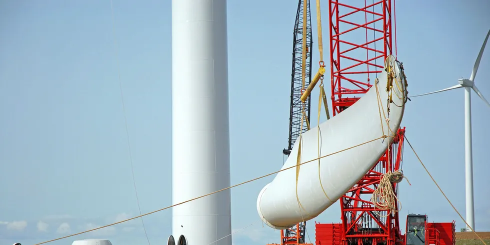 A wind farm going up in Washington state.