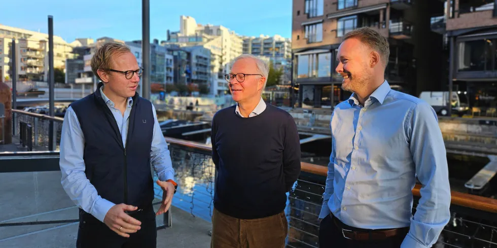 The Blue Future Holding team from left to right: Kristoffer Jordheim, Odd Magne Rodseth and Even Sandnes.