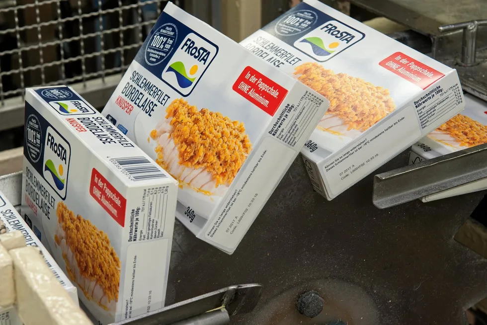 Production of Schlemmerfilets at Frosta's facility in Bremerhaven (Bremen).