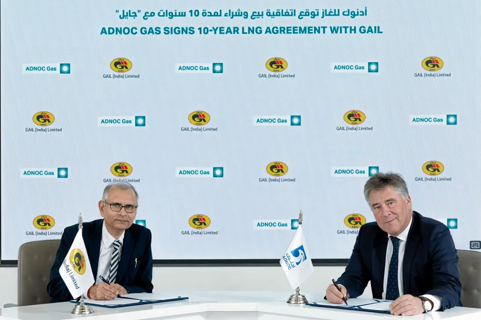 Adnoc Gas and GAIL sign LNG sales and purchase agreement.