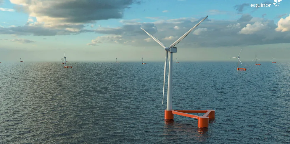 CGI of Equinor Wind Semi design