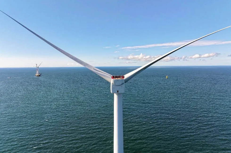 GE Haliade-X turbine installed at Vineyard Wind.