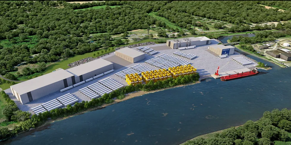 Port of Albany. Artist's version of the offshore wind tower making facility.