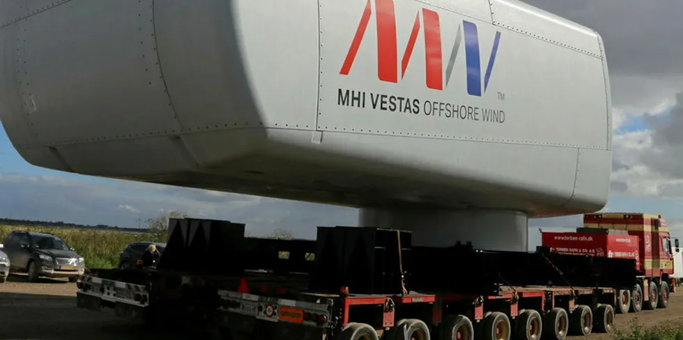 The V164 nacelle in transit